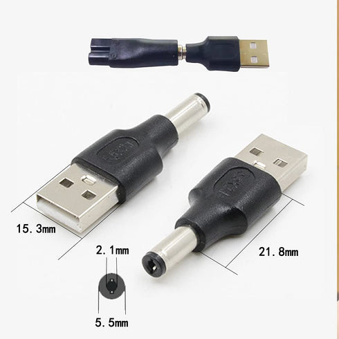 Power Cord 5V Replacement Charger USB Adapter for Electric Hairdressers, Shavers, Purifiers, Table Lamps and Others,