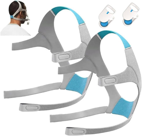 Jungle Care F20 CPAP Headgear Replacement Straps for ResMed Airfit/AirTouch with Magnetic Clips (2-Pack),