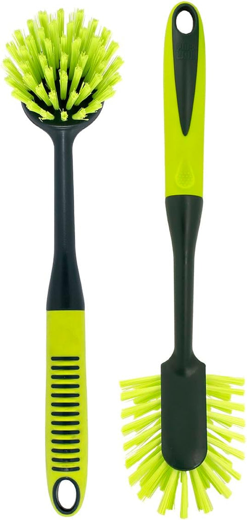 Pine-Sol Scrub Brush Set - Long Handle Cleaning Brushes with Heavy Duty Bristles