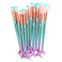 Funfunman 11PCS Makeup Brushes Set, Foundation, Eyebrow, Eyeliner, Blush, Cosmetic Brushes (Mermaid Colorful)
