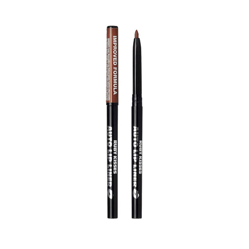 Ruby Kisses Auto Lip Liner Pencil, Long Lasting, Smooth Application Mechanical Lip Liner (Brown)