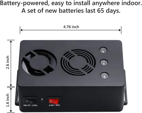 Under Hood Rodent Treatment Repeller, Battery Operated Mouse Reducer with Strobe Lights