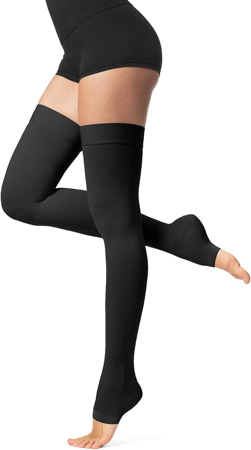 Thigh High Compression Socks,20-30 mmHg Open Toe Compression Stockings for Men Women,for