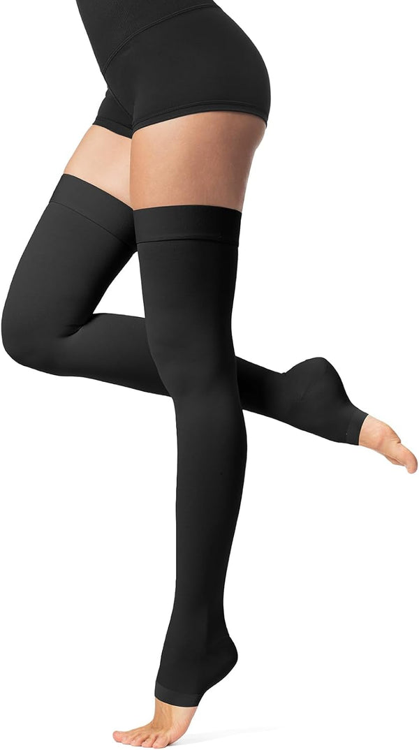 Thigh High Compression Socks,20-30 mmHg Open Toe Compression Stockings for Men Women,for