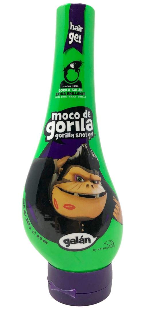 Moco de Gorila Galan Hair Gel, Extra Brillante Hair Styling Gel, 11.9 oz Squizz Bottle