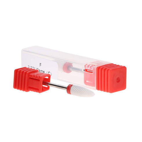 Nail Drill Bit, Ceramic Nail Grinding Head, 4 Types Round Flat for Manicure Machine