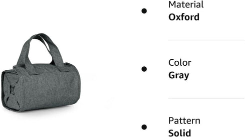 A F 4-in-1 Hanging Toiletry Bag, Roll-up Makeup Organizer with 4 Detachable PVC Zip Pouches, Gray