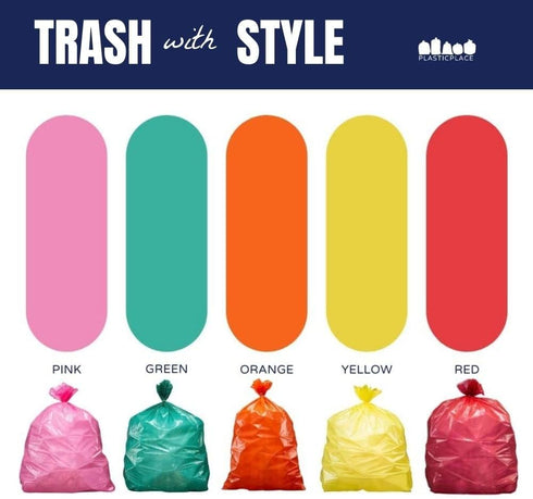 Plasticplace 55-60 Gallon Trash Bags, 1.2 Mil, Orange Heavy Duty Garbage Can Liners, 38” x 58” (50 Count)