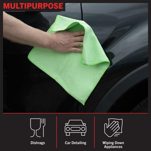 Stalwart Microfiber Cleaning Cloth Set - 24-Pack of Lint-Free Absorbent Towels for Cars, Home, Kitchen