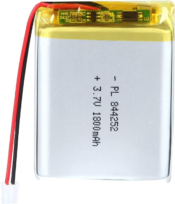 3.7V 1800mAh 844252 Lipo Battery Pack, Rechargeable Lithium Polymer Ion Battery with JST Connector