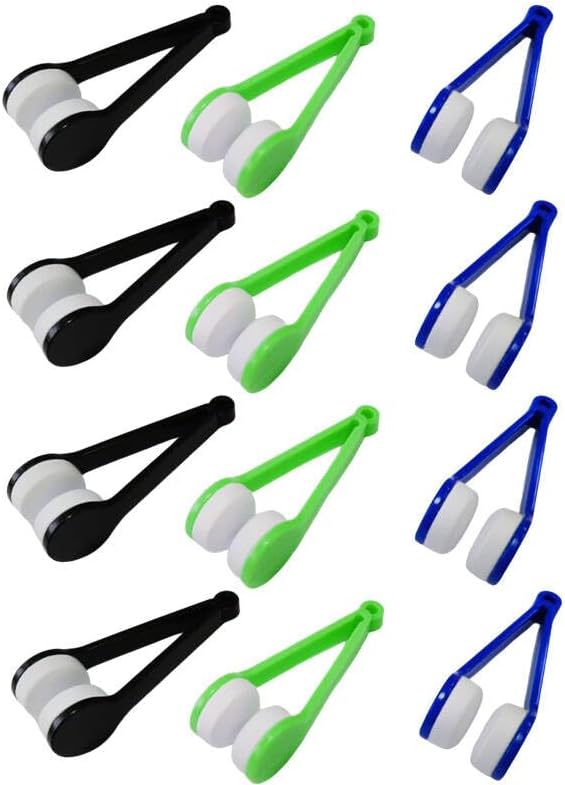 zuylikxy 12PCS Eyeglass Cleaner, Mini Microfiber Cloths and Brush for Sunglasses, Eyewear and