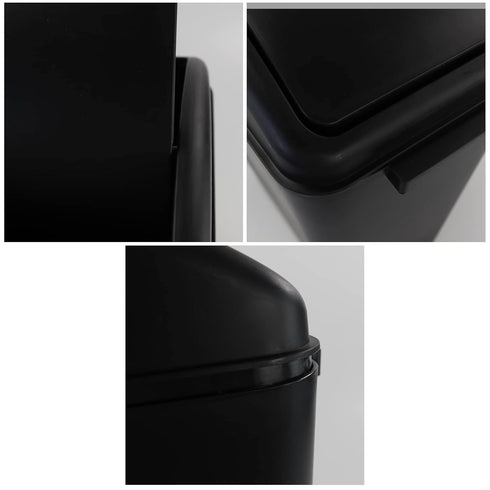Plastic Trash Can with Swing Lid | 4.2 Gallon | Black | 1 Pack