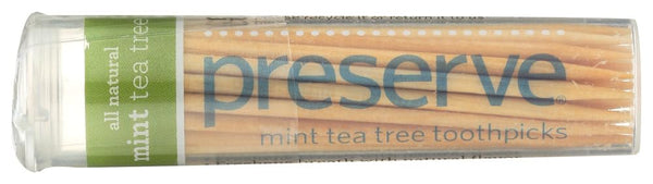 Preserve Mint Tea Tree Toothpicks, Set of 4