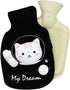 RARITYUS Cute Cat Rubber Hot Water Bottle with Plush Fleece Cover, Hand Feet Belly Warmer