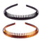 Set of 2 Fashion Plastic Headbands with Teeth Comb Hair Hoop Accessory for Women and Girls (Black + Brown)