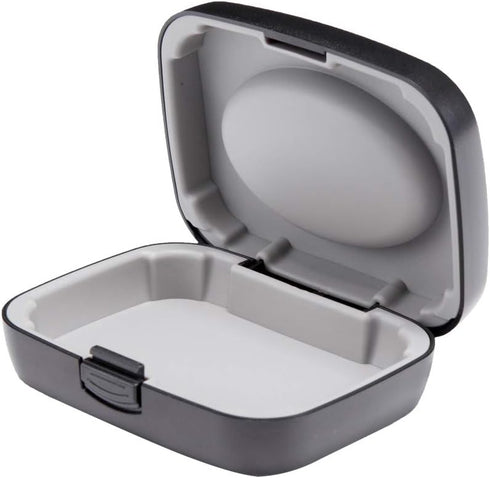 Hearing Aid Hard Case, Portable Protective Storage for BTE CIC IIC ITE (Black)