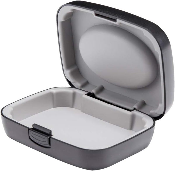 Hearing Aid Hard Case, Portable Protective Storage for BTE CIC IIC ITE (Black)