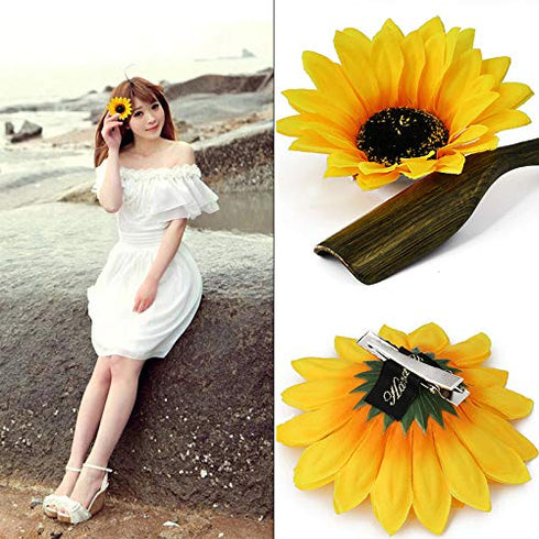 Sunflower Hair Barrettes Hair Clips for Women Girls Daisy Alligator Hair Clips for Teen Girls Summer Beach Hair Pins 4pcs
