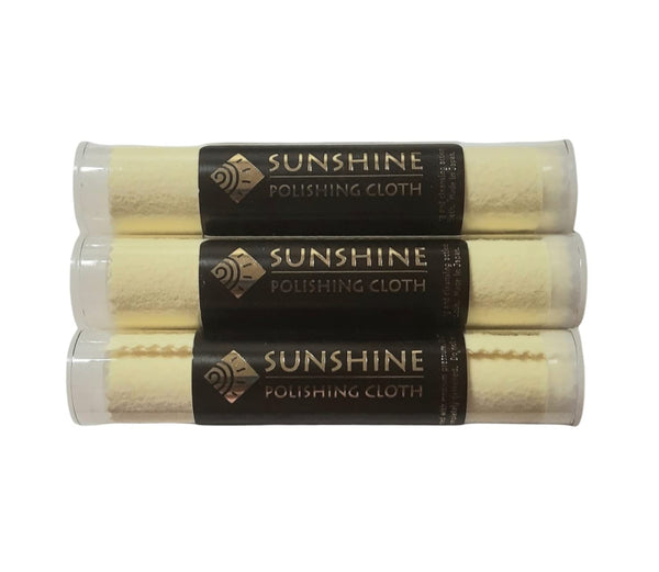 Sunshine 3 Polishing Cloths Jewelry Cleaner Tube for Silver, Brass, Gold, Copper