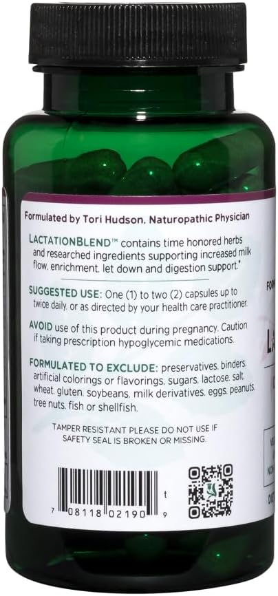 Vitanica LactationBlend, Organic Breastfeeding Support, 60 Capsules, Non-GMO, Fennel, Milk Thistle, Fenugreek