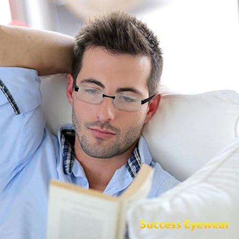 Success Eyewear Reading Glasses Set of 2, Rimless Ultra Lightweight Comfort Glasses for Men and Women, 1.25