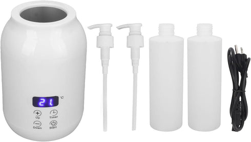 Lotion Warmer Dispenser Heated, Massage Oil Heater, LED Display Touch Control Temperature Adjust Essential Oil Bottle
