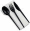 Heyiwell 50 Pack Black Individually Wrapped Plastic Cutlery Sets, 4-in-1 Disposable Utensils Combo