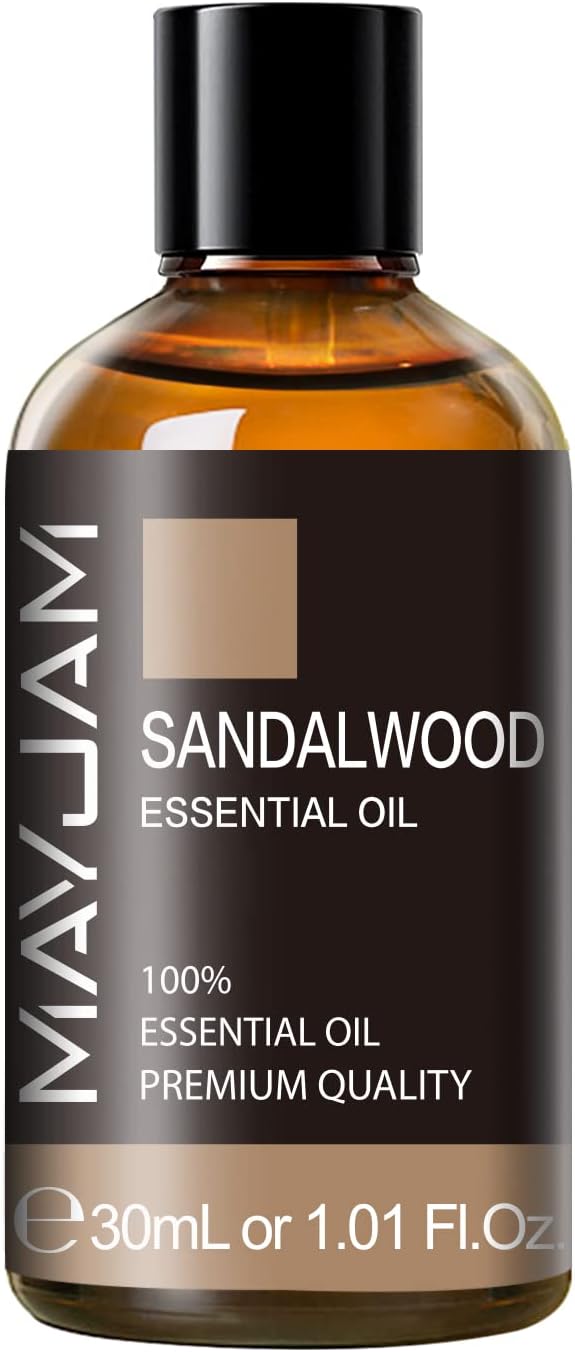 Sandalwood Essential Oil, 1.01FL.OZ, MAYJAM Premium Aromatherapy Oil for Diffuser, Candle Making, Home Use