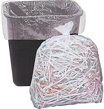 50 Small to Medium 24" x 24" Clear Garbage Bags, 7-10 Gallon Commercial Trash Can Liners, Bulk Plastic