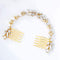 Unicra Bridal Hair Combs Wedding Crystal Headpieces Accessories for Brides (Gold).