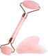 Gua Sha Facial Tools & Jade Roller Set, Face Gua Sha Tool, Ice Roller for Skin Care, Pink Gua Sha Stone Board Set