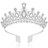 Makone Silver Princess Crown for Women, Crystal Crown for Bridal, Wedding, Pageant, Birthday, Party