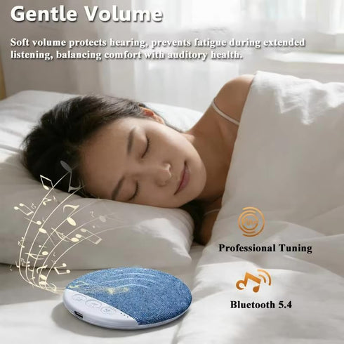 Under Pillow Speaker for Sleeping, Mini Bone Conduction Bluetooth Sleep Aid, Stereo Bass, Volume Control, TF Card