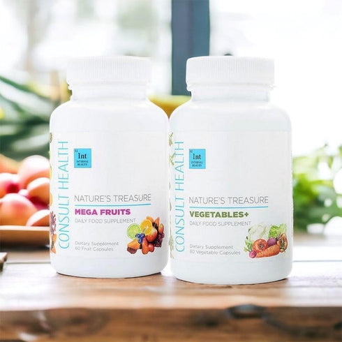 Consult Health Nature's Treasure - 60 Mega Fruit and 60 Veggie Capsules, 100% Whole Natural Superfood Nutrition