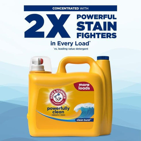 HAMMER 174 oz, 174 ARM & Liquid Laundry Detergent, Clean Burst Fresh, fl Loads