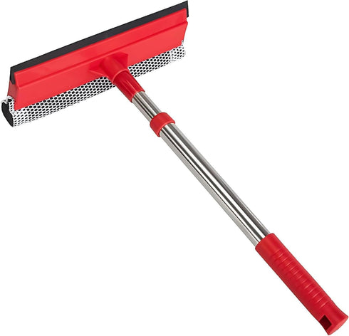 Loulicia Professional Standard Window Squeegee,2-in-1 Window Cleaner Sponge and Soft Rubber Strip with