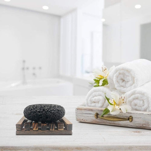 Pumice Stone for Foot Care, Natural Black Lava Exfoliating Rock for Pedicure, Skin Scrubber