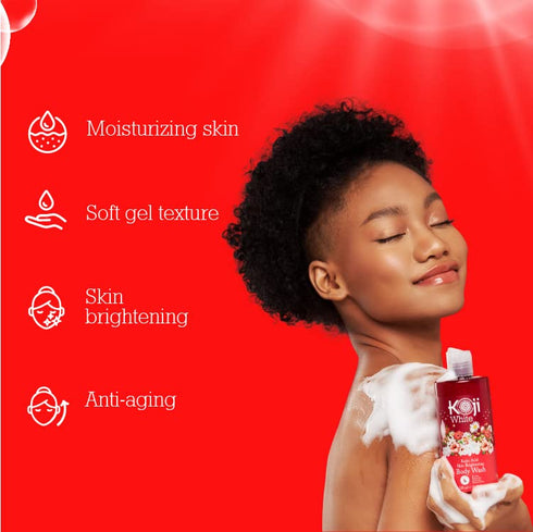 Koji White Kojic Acid Skin Brightening Body Wash, 10.82 Fl oz