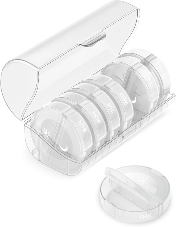 TookMag Pill Organizer 2 Times a Day, Travel Medicine Pill Box, Weekly AM PM Pill Cases for Vitamins and Supplements