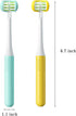 2 Pieces 3 Sided Toddler Toothbrush - Soft Bristles for Kids Tooth and Gum Care (C1 Blue + Yellow)