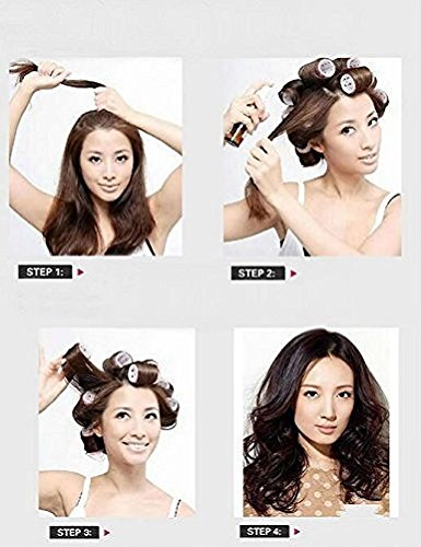 Kamay's Small Hair Rollers Curlers, Self Grip, 12PCS (25mm/1") Random Color for DIY or Salon