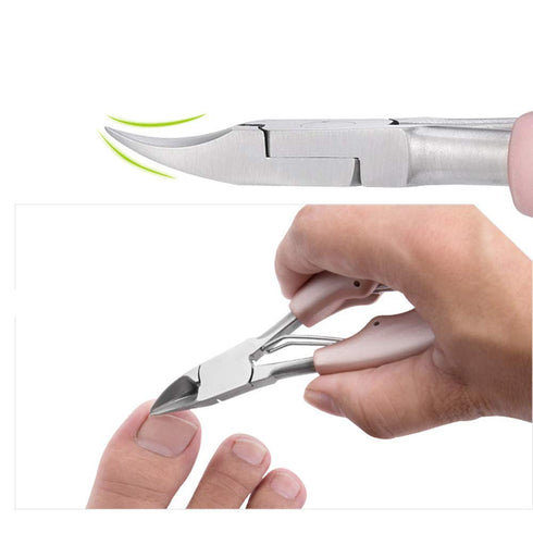 Nail Clippers for Ingrown/Thick Toenails, Surgical Grade Stainless Steel with Ergonomic Handles, Rose Gold