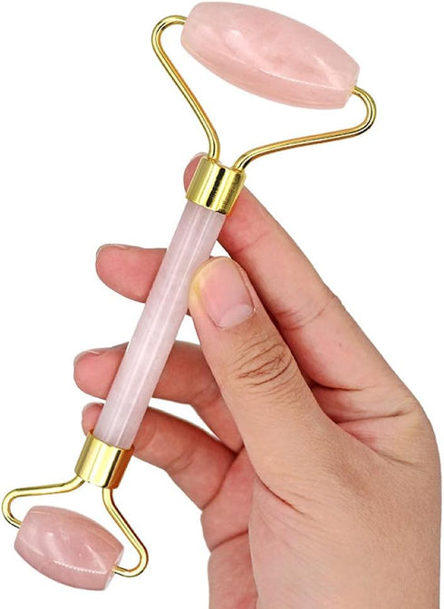 LadyCent Slimming Massage-1pc Facial Massage Roller Guasha Board, Double Heads Jade Stone Face Eye Lift Body Skin