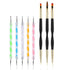 5PCS Dotting Pens with 3 PCS Nail Painting Brushes, Double Ended Brush and Dotting Tool Kit