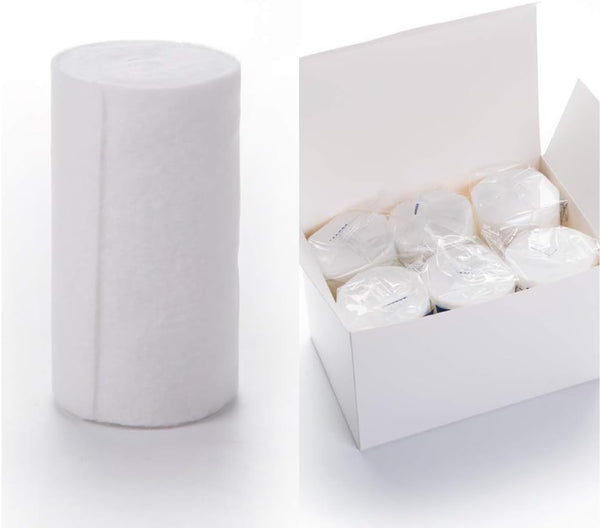 HOSPORA Medical Cotton Cast Padding Roll, 6 Inch x 8 Feet, Individual Pack (Pack of 6)