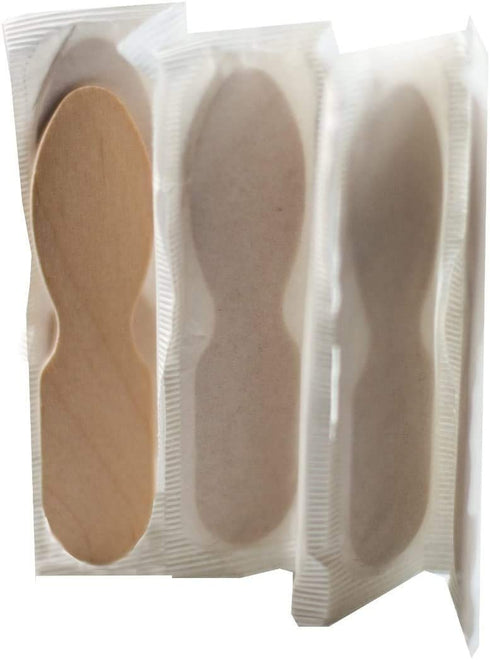 Perfect Stix 400 Pack Wooden Wrapped Taster Ice Cream Paddle Spoon, 3" Length, Natural Paper Wrapped