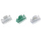 Parcelona French Classic Very Small Claw Clips Set of 3 for Girls Hair Accessories (Clear-White-Shadow Green)
