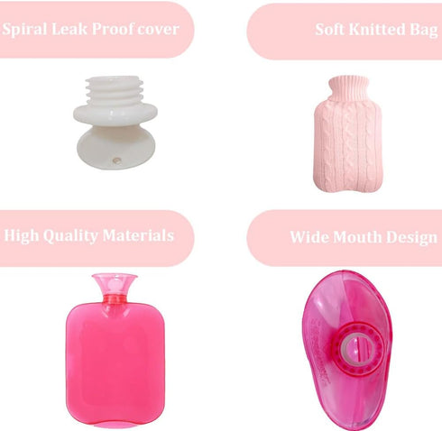 Mioerouu Cover,2L Hot Water Bottle with Knitted Hot Water Bag,Hand Warmer Bag,Hot and Cold Therapies for Sore