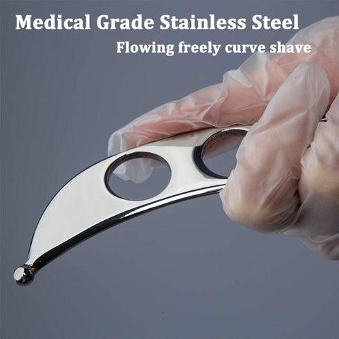 FeelFree Sport Stainless Steel Guasha Scraping Massage Tool for Soft Tissue, Physical Therapy for Back, Legs, Neck