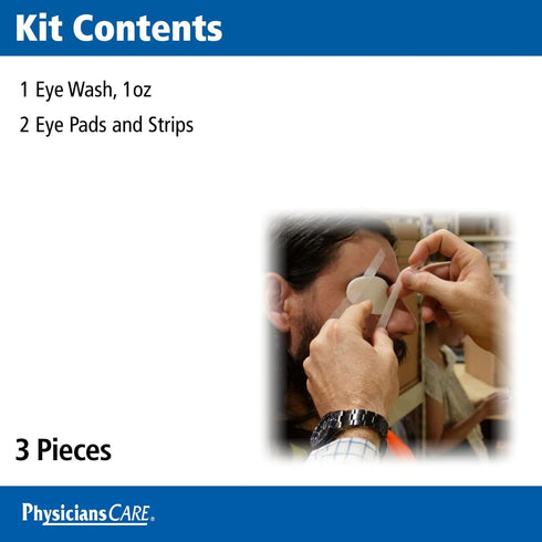 5-Piece Eye Wash Kit with Oval Eye Pads, First Aid Adhesive Strips & Emergency Eye Rinse by First Aid Only